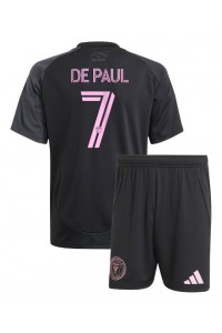 Inter Miami Rodrigo De Paul #7 Babyklær Borte Fotballdrakt til barn 2025-26 Korte ermer (+ Korte bukser)